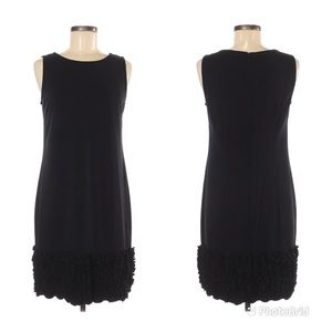 Taylor Black Shift Dress with Ruffles